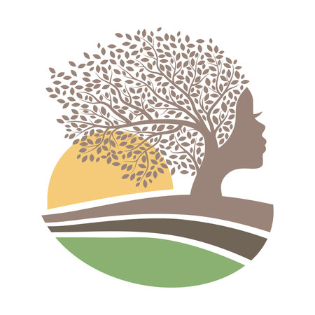 tree with female faceのイラスト素材