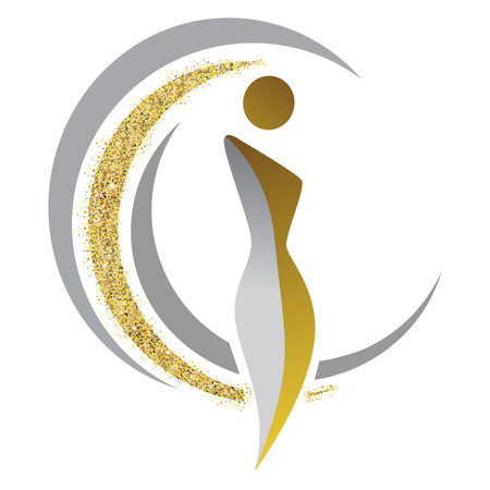 abstract spiral shapes and female figureのイラスト素材