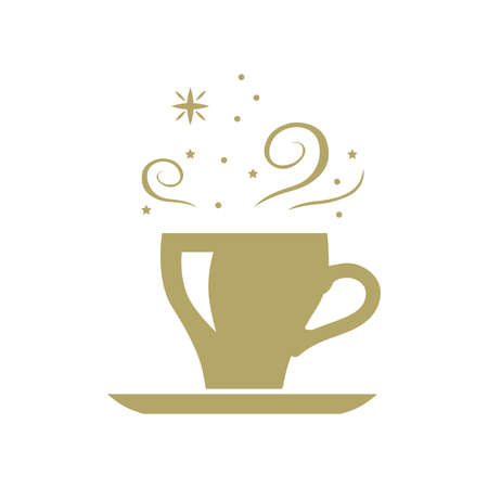 golden cup of coffeeのイラスト素材