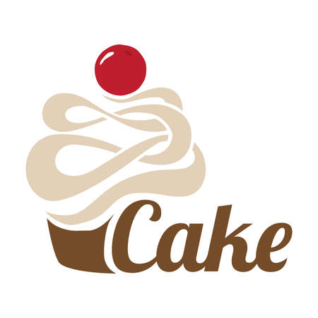 abstract cupcake with cream and cherry on topのイラスト素材