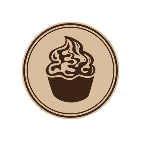chocolate cupcake, vector graphic design element