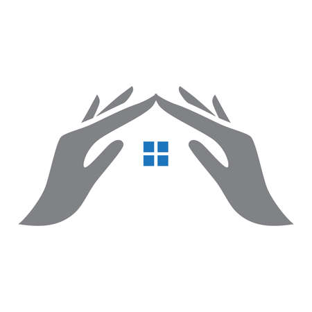 hands created house shapeのイラスト素材