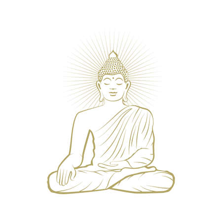 Gold Buddha, vectorのイラスト素材