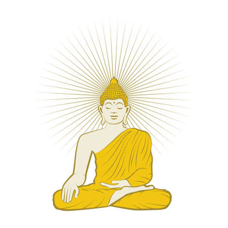 Gold Buddha, vectorのイラスト素材