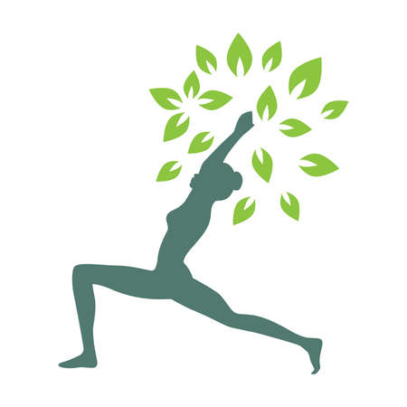 young woman character in yoga poseのイラスト素材