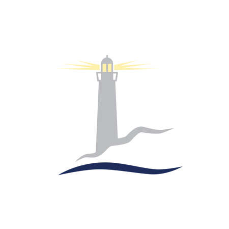 lighthouse and ocean wavesのイラスト素材