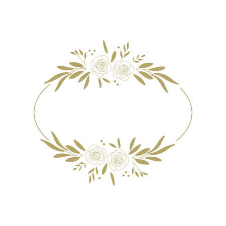 golden roses vector graphic design elementのイラスト素材