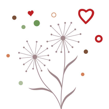 dandelion flower, vectorのイラスト素材