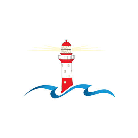 lighthouse and sea, vectorのイラスト素材