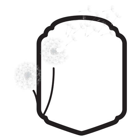 dandelion flowers frame, vectorのイラスト素材
