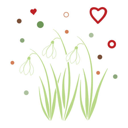 spring snowdrop flowerのイラスト素材