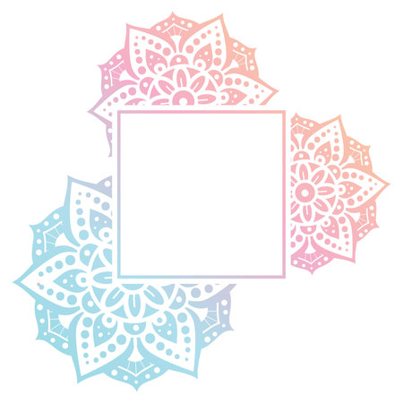 Mandala. Circular figure representing the universe in Hindu and Buddhist.のイラスト素材