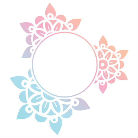 Mandala. Circular figure representing the universe in Hindu and Buddhist.のイラスト素材