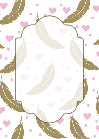 feather invitation backgroundのイラスト素材