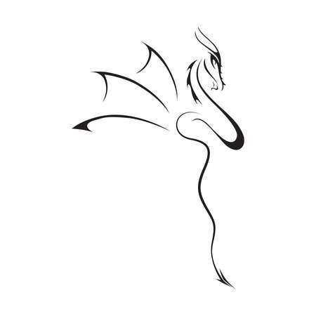 stylized dragon illustrationのイラスト素材