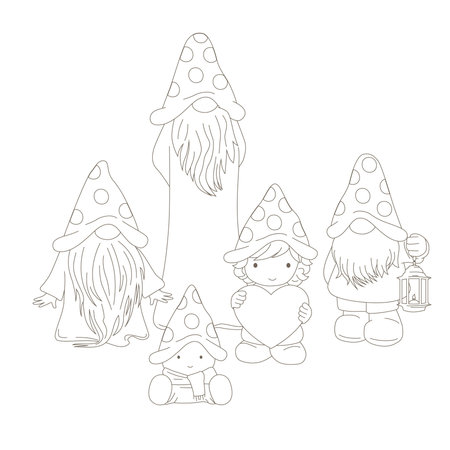 gnomes illustration, vectorのイラスト素材