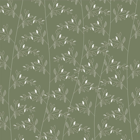 seamless background with leavesのイラスト素材