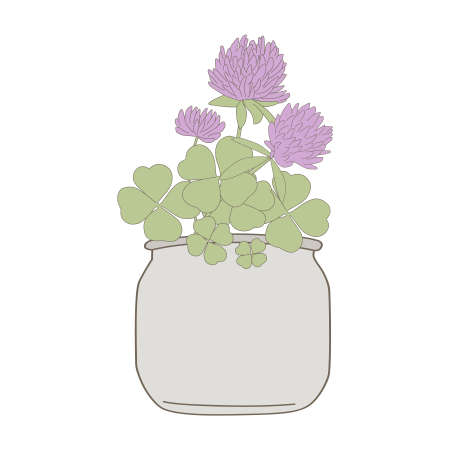 shamrock flowers vaseのイラスト素材