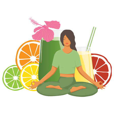 fruit and yogaのイラスト素材