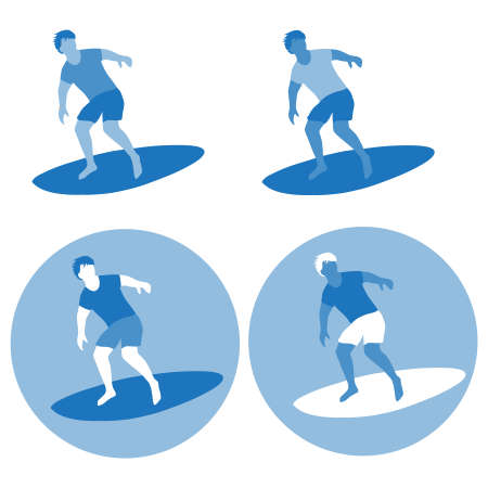 surfer, vector iconのイラスト素材