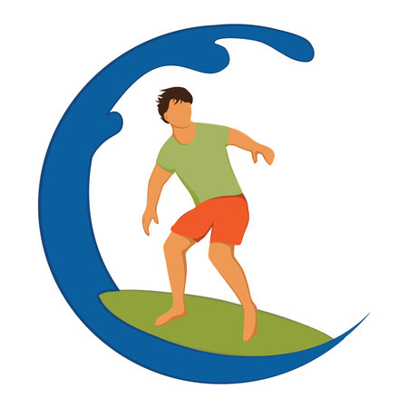 surfer, vector iconのイラスト素材