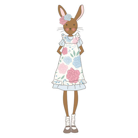 bunny in a dressのイラスト素材