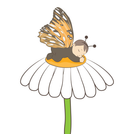 sleeping baby, vectorのイラスト素材