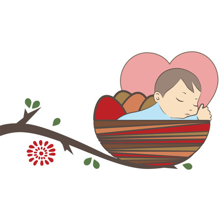 sleeping baby, vectorのイラスト素材