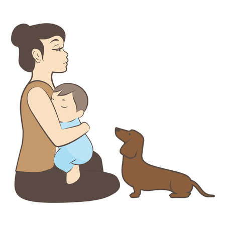 sleeping baby, vectorのイラスト素材