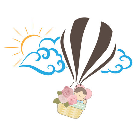 sleeping baby, vectorのイラスト素材