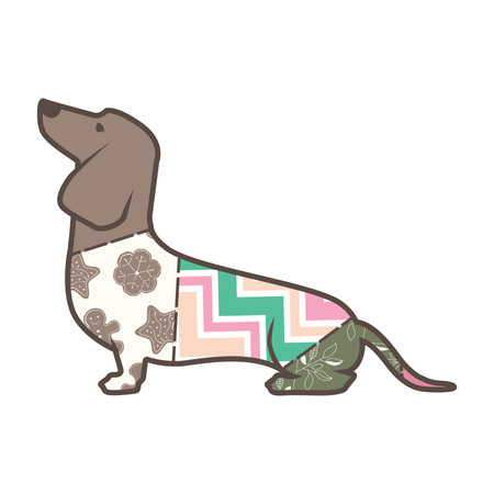 Patchwork toy animalのイラスト素材