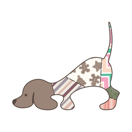 Patchwork toy animalのイラスト素材