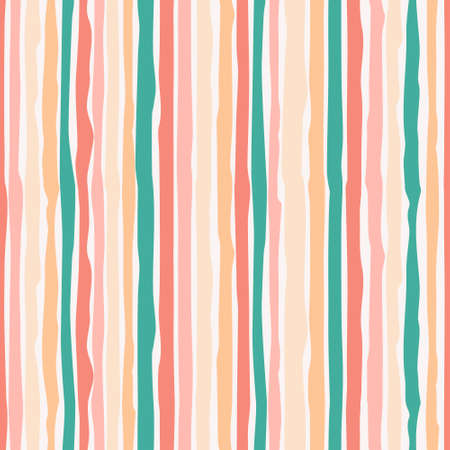 Seamless repeating pattern with hand drawn multicolored stripes with ragged edgesのイラスト素材