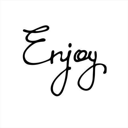 Enjoy. Isolated handwritten word. Continuous script cursiveのイラスト素材
