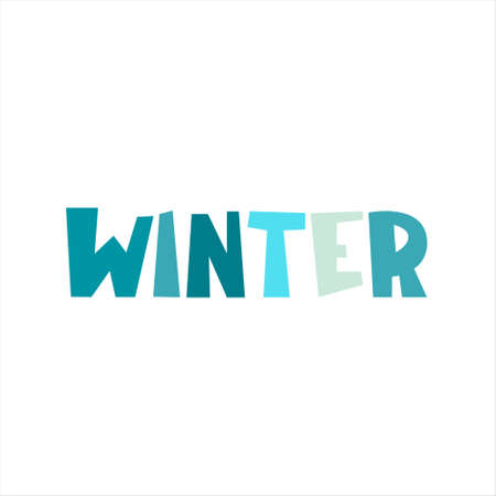 Winter logo. Hand-lettered text isolated on white backgroundのイラスト素材