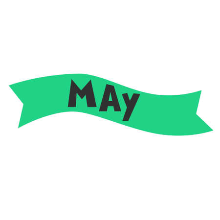 May.  Hand-lettered header in form of curved ribbonのイラスト素材