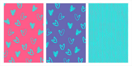 Set of patterns for Valentines Day gifts wrappingのイラスト素材