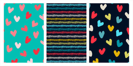 Set of patterns for Valentines Day gifts wrappingのイラスト素材