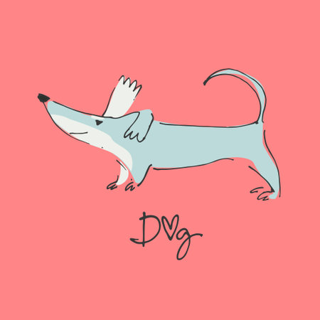 Print with funny dog Perfect for kids. Made of vector illustrations in cartoon styleのイラスト素材