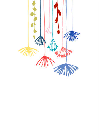 Pre made template with dry flower. Summer concept.のイラスト素材