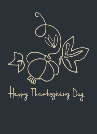 Thanksgiving holiday design. Hand lettering like gold decorated with a garland of pumpkins and pumpkin leavesのイラスト素材