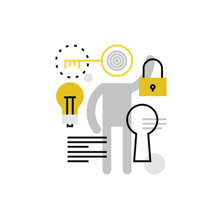 Modern vector icon of key person in the company, top management and leading. Premium quality vector illustration concept. Flat line icon symbol. Flat design image isolated on white background.のイラスト素材