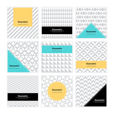 Geometric pattern background. Square card with clean design and geometry texture. Vector abstract...