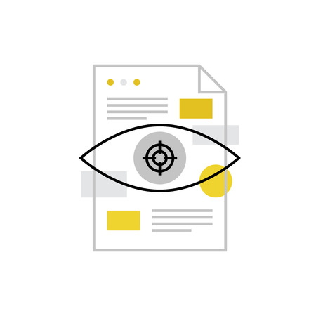 Modern icon of project details, strategic vision and related document. Premium quality illustration concept. Flat line icon symbol. Flat design image isolated on white background.のイラスト素材