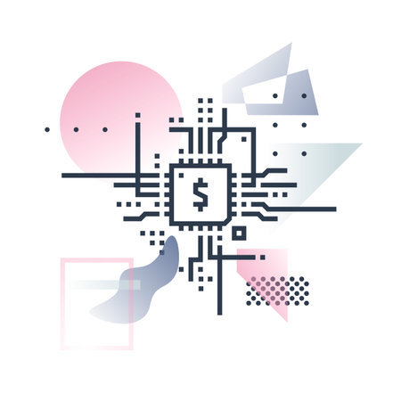 Abstract illustration concept of new financial technology and global fintech industry. Premium...