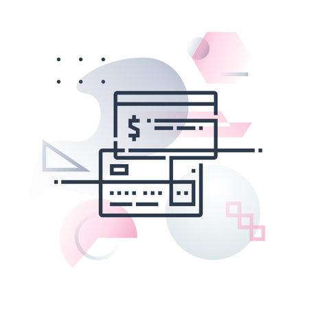 Abstract illustration concept of direct payments, credit card and online money transfer.のイラスト素材