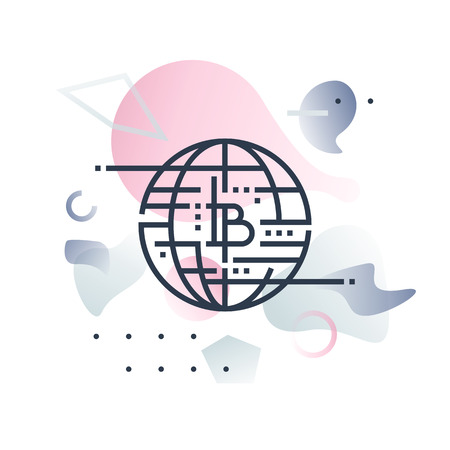 Abstract illustration concept of future money and global innovative monetary system.のイラスト素材
