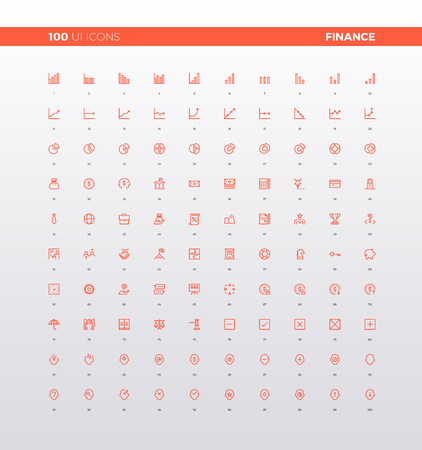 UI icons of finance banking stats, financial charts and market graphs, business solution and elements for mobile apps. 32px simple line icons set. Premium quality symbols and sign web logo collection.のイラスト素材