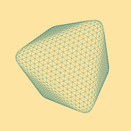 Vector illustration of Octahedron, regular platonic solid figure. Three-dimensional transparent object. Abstract polygonal shape and simple geometric form. Isolated on colored background.のイラスト素材