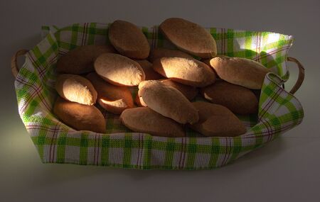 Homemade Stuffed Pies Ready to Be Served.の写真素材